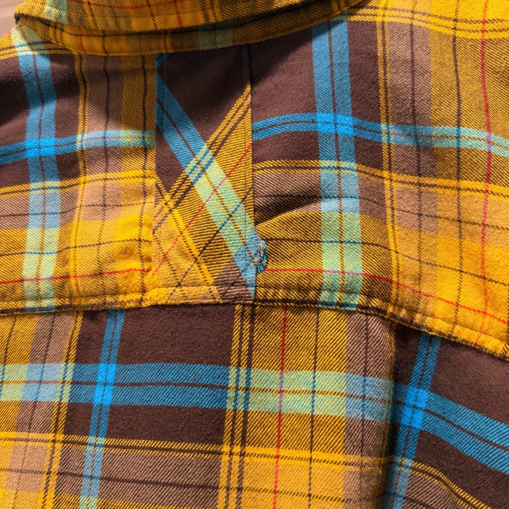 Men's Marmot Yellow and Blue Plaid Shirt - Picture 11 of 11